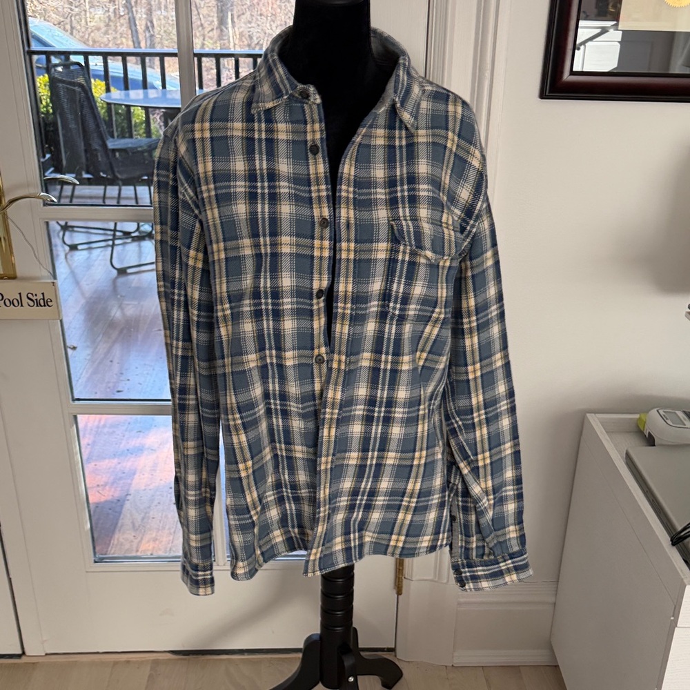 Alex Mill Blue and Cream Plaid Shirt